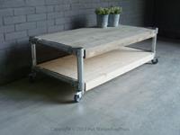 Het Steigerhouthuis Steigerhouten Salontafel Steigerbuis - 80 x 60 x 45 cm