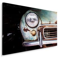 Karo-art Schilderij - Bumper van een Oldtimer, Premium Print op canvas