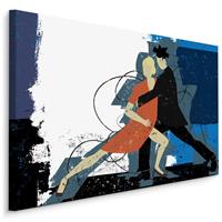 Karo-art Schilderij - Dansend stel, Abstract, Premium Print