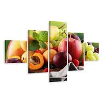 Karo-art Schilderij - Vers zomer fruit, 5 luik, Premium print