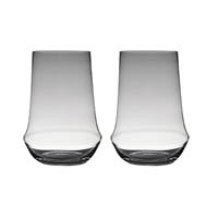 Bellatio Set Van 2x Stuks Transparante Luxe Grote Vaas/vazen Van Glas 35 X 25 Cm - Vazen