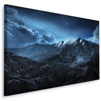 Karo-art Schilderij - Berglandschap in Slecht Weer, premium Print