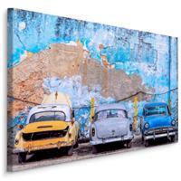 Karo-art Schilderij - Oldtimers in Cuba, 5 maten, Premium Print