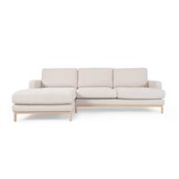 kavehome Sofa Mihaela für 3 Sitzer mit Chaise Longue links aus Schaffellimitat weiß 264 cm - Weiß - Kave Home