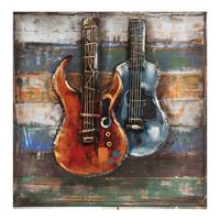 Clayre & Eef Wanddecoratie gitaren 60*5*60 cm 5WA0180