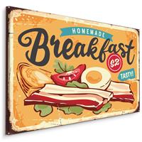 Karo-art Schilderij - Homemade Breakfast, Reclamebord, Premium Print