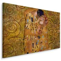 Karo-art Schilderij - Gustav Klimt, de Kus, Reproductie, Premium print