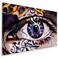 Karo-art Schilderij - Het Oog, Abstract, Premium Print, 5 maten