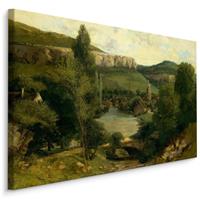 Karo-art Schilderij - Gustave Courbet Ornans View , Reproductie