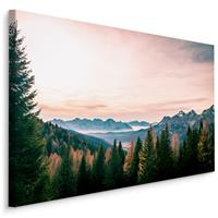 Karo-art Schilderij - Uitzicht over de Italiaanse Alpen, Premium Print