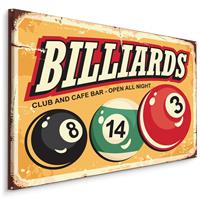 Karo-art Schilderij - Billiards, Reclame Pool Biljarten, Premium Print