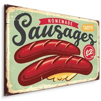 Karo-art Schilderij - Homemade Sausages, Reclame, Premium Print