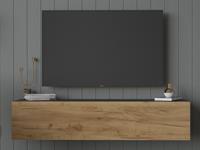 Mobistoxx Tv-meubel KINGSTON 1 klapdeur 140 cm zwart/gouden eik