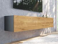Mobistoxx Tv-meubel KINGSTON 1 klapdeur 160 cm zwart/gouden eik