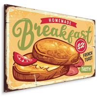 Karo-art Schilderij - Homemade Breakfast, Reclamebord, Premium Print