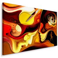 Karo-art Schilderij - Abstracte Gezichten, Multikleur, Premium Print