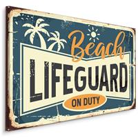 Karo-art Schilderij - Beach Lifeguard, On Duty, Premium Print op canvas
