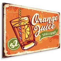 Karo-art Schilderij - Orange Juice, 100% Fruit, Reclame, Premium Print