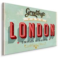 Karo-art Schilderij - Groeten uit Londen, Greetings from London, Premium Print