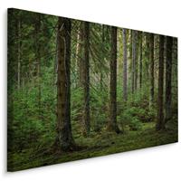 Karo-art Schilderij - Het Bos, Groen, 5 maten, Premium Print