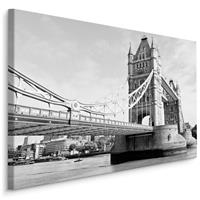 Karo-art Schilderij - Tower bridge in zwart/wit, Londen, Premium Print