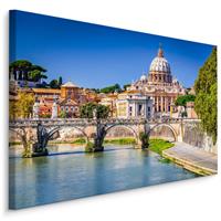 Karo-art Schilderij - Castel Sant'Angelo, de Engelenburcht in Rome, Premium Print