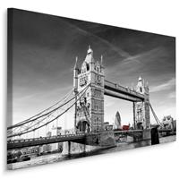 Karo-art Schilderij - Tower Bridge in zwart/wit, Premium Print