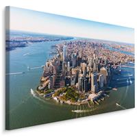 Karo-art Schilderij - Zicht op New York van boven, Manhattan, Premium Print