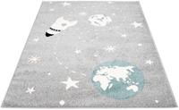 Carpet City Vloerkleed voor de kinderkamer Bubble Kids 1319 Speelkleed, heelal, raket, zachte pool, gemakkelijk in onderhoud