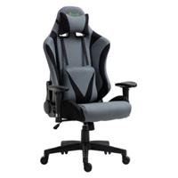 Vinsetto Gaming Stuhl ergonomisches liniendesign, weiche Polsterung, hautfreundlich (Spandex) schwarz/grau
