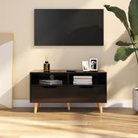 Tv-meubel 90x40x48,5 Cm Spaanplaat Hoogglans Zwart