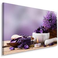 Karo-art Schilderij - Lavendel en Zen, Inspiratie, Premium Print