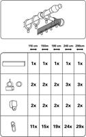 GARDINIA U-Schiene, , 1-läufig, Fixmaß, komplett