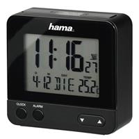 Hama Funkwecker »digitaler Funk Reisewecker« RC 540 Nachtlicht Sensor Thermometer Schwarz