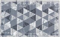 Golze - Küchenmatte Küchenteppich Läufer Teppich Fußmatte Küchenvorleger Motivmatte Türvorleger: 50x70 cm, Dreiecke hellgrau