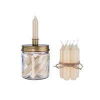 Butlers LITTLE LIGHT Kerzenhalter & Kerzen-Set creme Kerzen gold