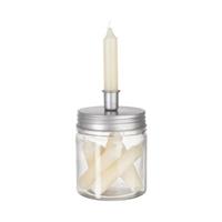 Butlers LITTLE LIGHT Kerzenhalter & Kerzen-Set creme Kerzen silber/weiß
