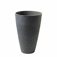 Gartentraum.de Pflanzvase  aus Ecostone Kunststoff - Rund - Anthrazit - Alaula / 45x30cm (HxDm)