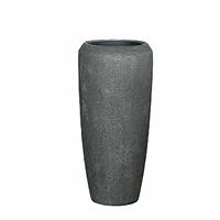 Gartentraum.de XXL Pflanzvase aus Polystone mit Einsatz - Grau - Zola / 75x34cm (HxDm) / mit Wasserstandsanzeiger