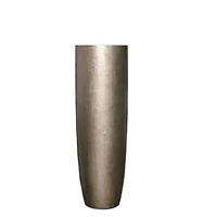 Gartentraum.de Indoor Pflanzvase aus Polystone - Bronze - Mit Einsatz - Rund - Teodros / 185x55cm (HxDm) / ohne Wasserstandsanzeiger