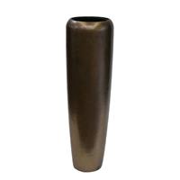 Gartentraum.de XXL Indoor Vase mit Einsatz - Polystone - Bronze - Rund - Amanuel / 117x34cm (HxDm) / ohne Wasserstandsanzeiger