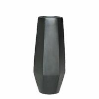 Gartentraum.de XXL Pflanzvase mit Einsatz - Polystone - Schwarz - Modern - Ivie / 75x40cm (HxDm) / ohne Wasserstandsanzeiger