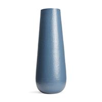 Gartentraum.de Blaue Aluminium Outdoor Vasen im runden Design - Louis Blau / 80cm