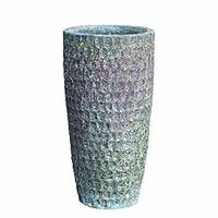 Gartentraum.de XXL Pflanzvase aus Keramik - Schöne Antik-Optik - Grün - Isoke / 74x38cm (HxDm)