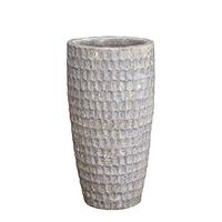 Gartentraum.de XXL Garten Pflanzvase in antikem Design - Keramik - Eliam / 74x38cm (HxDm) / Weiß