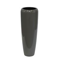 Gartentraum.de Moderne Garten Pflanzvase - hochglänzend - Polystone Taupe - Offagna / 97x34cm (HxDm)