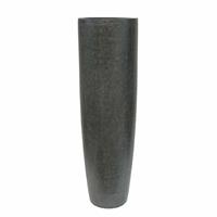 Gartentraum.de XXL Outdoor Pflanzvase aus Polystone - grau - Mezzano / 150x48cm (HxDm) / mit Wasserstandsanzeiger