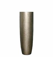 Gartentraum.de Indoor Pflanzvase aus Polystone - Bronze - Mit Einsatz - Rund - Teodros / 150x48cm (HxDm) / mit Wasserstandsanzeiger