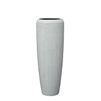 Gartentraum.de Garten Vase aus Polystone in moderner Zement Optik - Asolo / 117x34cm (HxDm) / mit Wasserstandsanzeiger