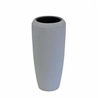 Gartentraum.de Garten Vase aus Polystone in moderner Zement Optik - Asolo / 75x34cm (HxDm) / ohne Wasserstandsanzeiger